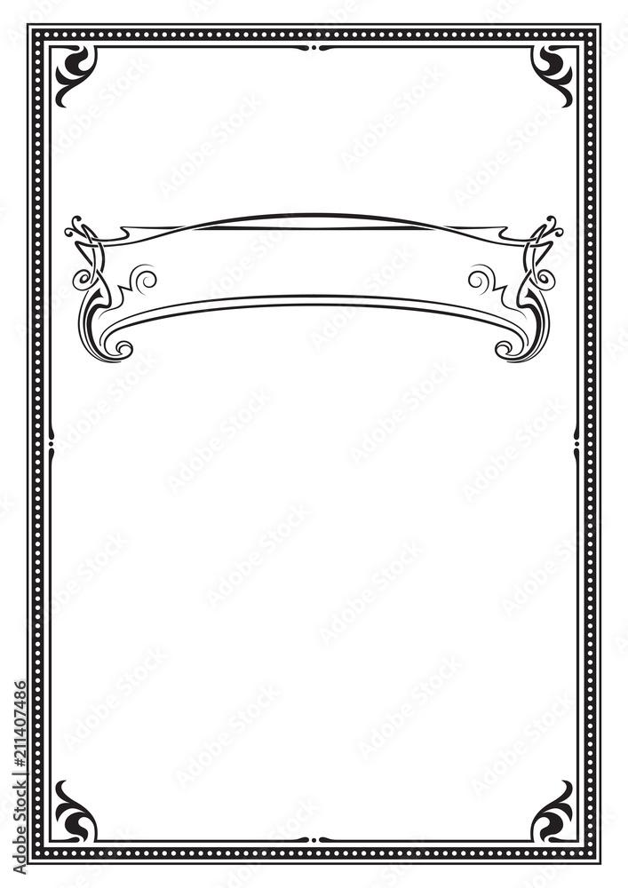 Black ornate frame. A4, A3 page size. Banner for headline. Stock Vector |  Adobe Stock