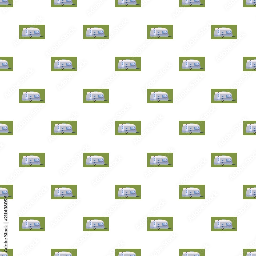 Mobil home pattern seamless repeat in cartoon style vector illustration Mobil home pattern seamless repeat in cartoon style vector illustration