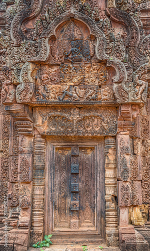 Banteay Srei Temple red sandstone temple in Angkor, Cambodia.