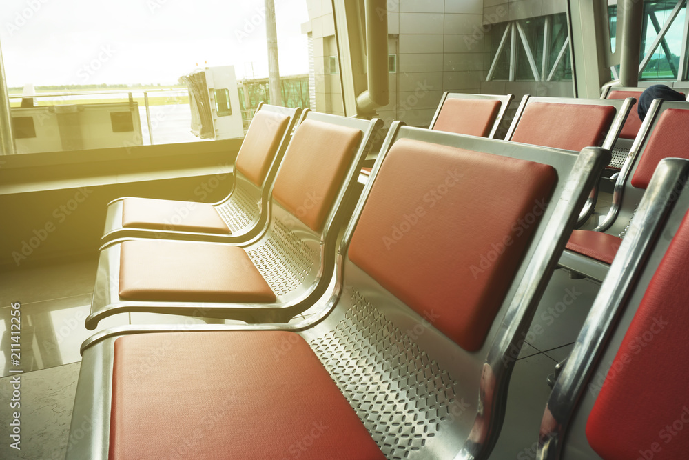 Empty seat at the airport departure hall Empty seat at the airport departure hall