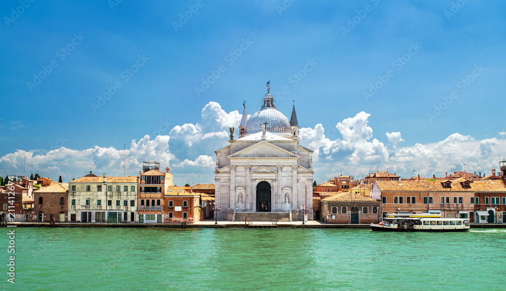 Panorama of Venice,Italy,23 June 2018,panorama of the island of Giudecca, the church of Redentore was founded in 1577 by architect Andrea Paladio