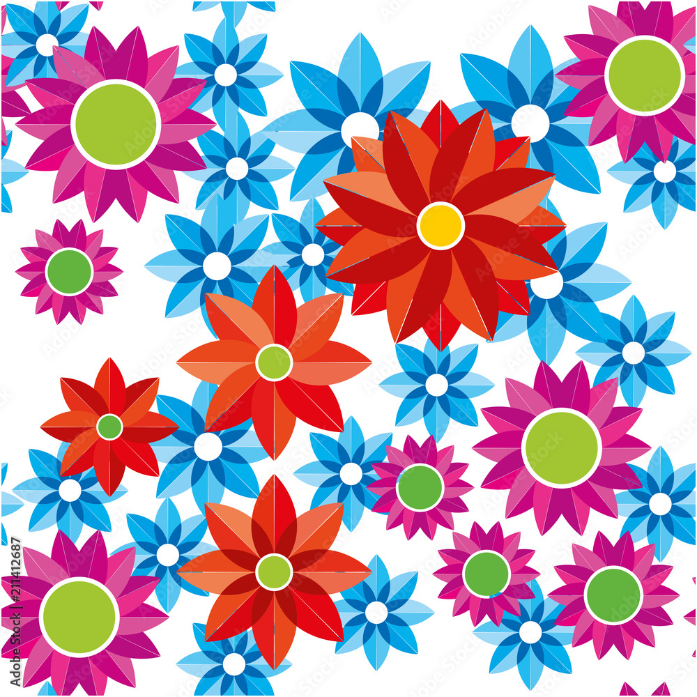 Vector flower seamless background