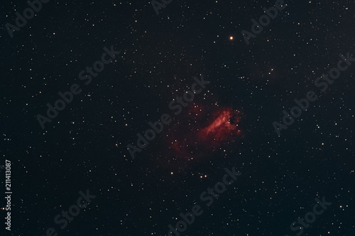 The Omega Nebula in the constellation Sagittarius as seen from Mannheim in Germany.