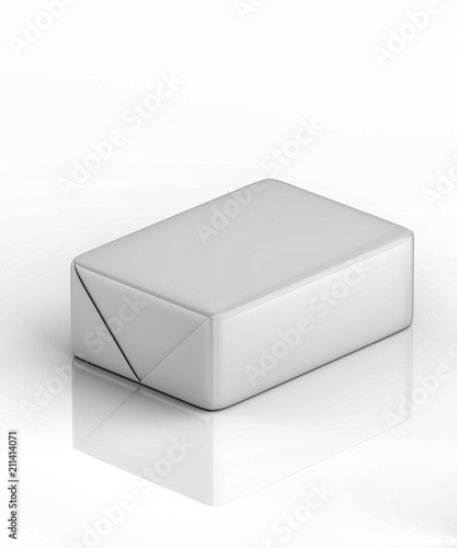3D rendering, packaging, cube, lard, butter