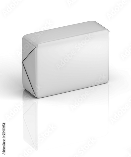 3D rendering, packaging, cube, lard, butter