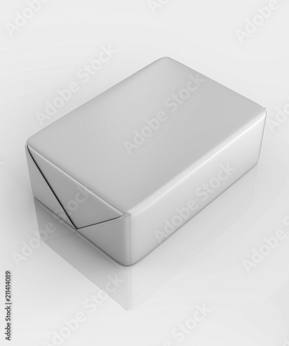 3D rendering, packaging, cube, lard, butter