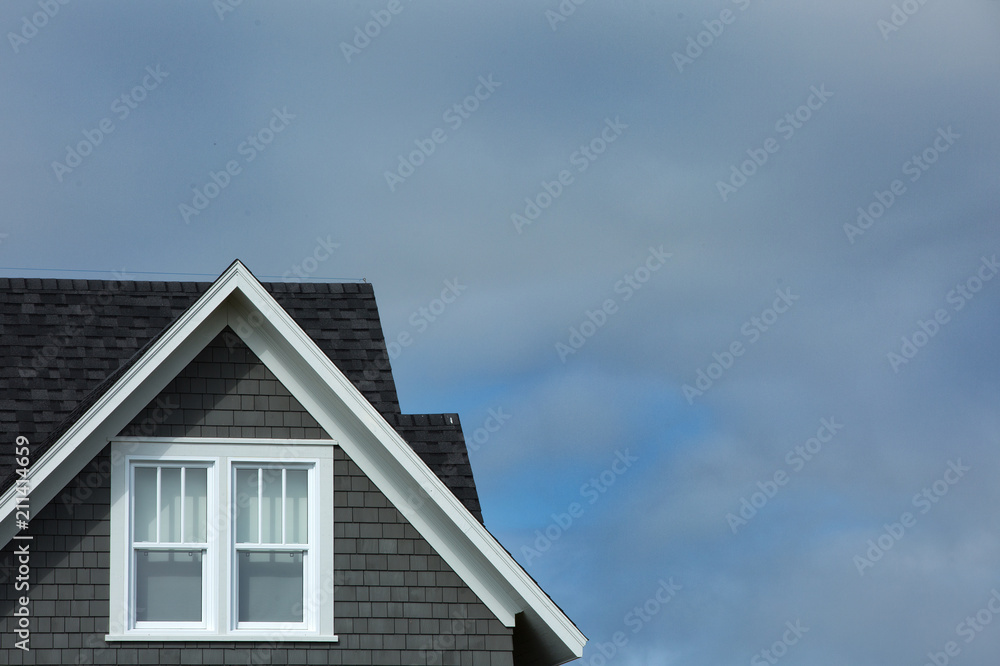 Grey roof top in Magdalein island in Canada Grey roof top in Magdalein island in Canada
