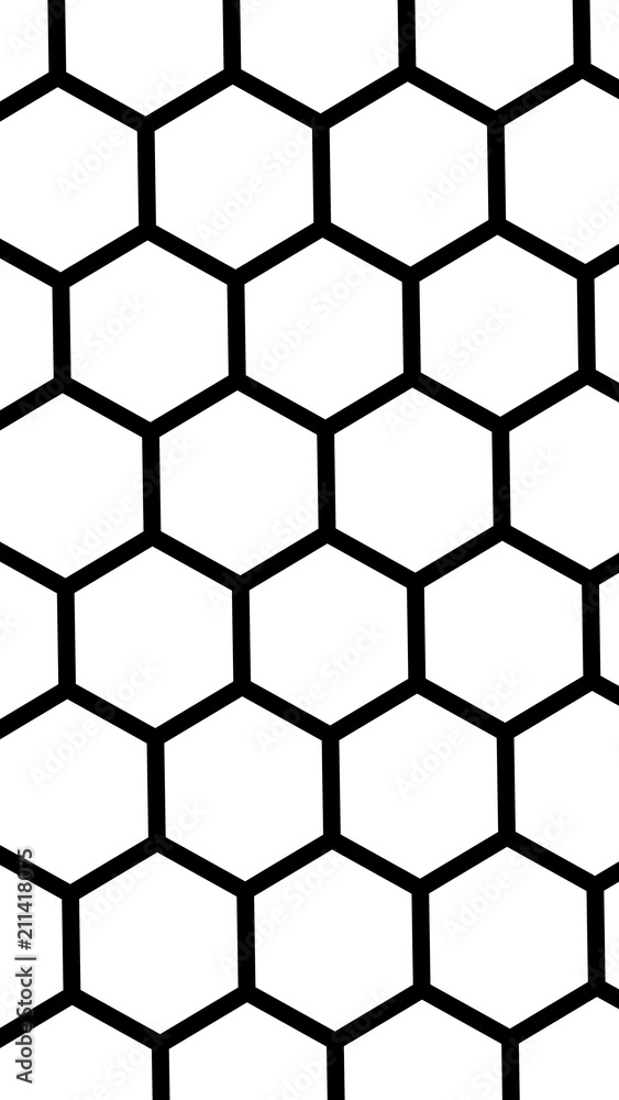 Black honeycomb on a white background. Isometric geometry. Vertical image orientation. 3D illustration Black honeycomb on a white background. Isometric geometry. Vertical image orientation. 3D illustration