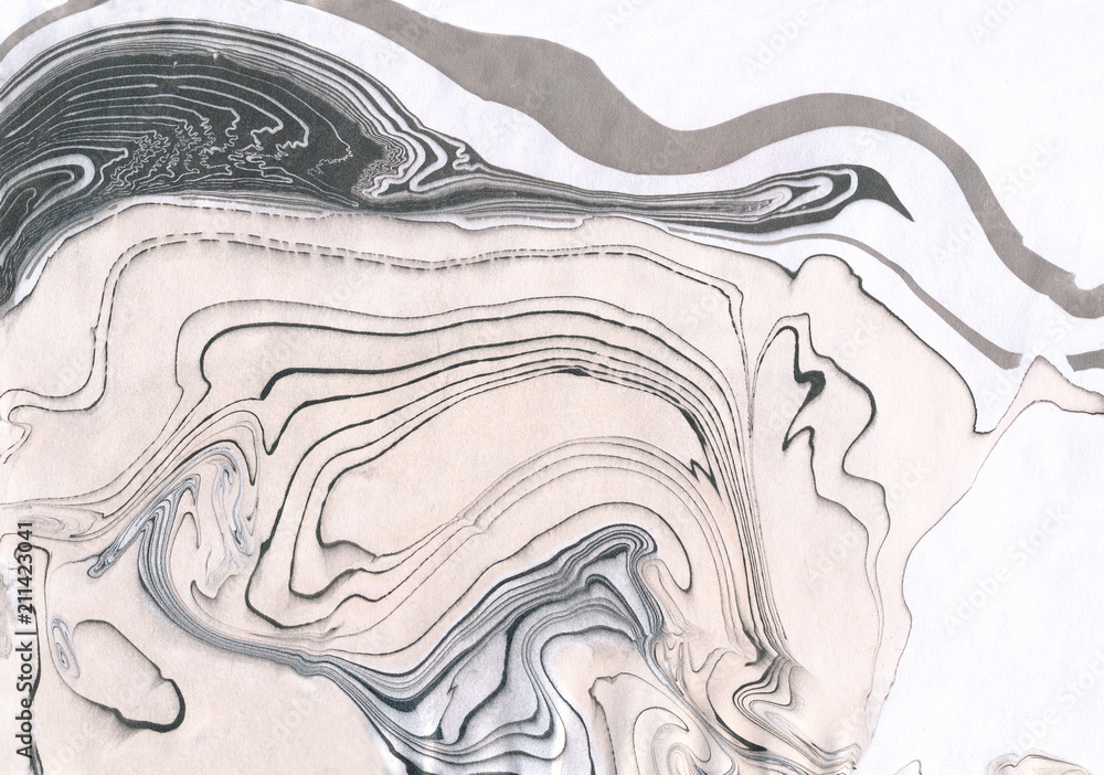 Pastel ochre and black marble background. Decorative acrylic texture. Ink marble illustration. Abstract painting. Beautiful abstract backdrop. Marble paper texture. Pastel ochre and black marble background. Decorative acrylic texture. Ink marble illustration. Abstract painting. Beautiful abstract backdrop. Marble paper texture.