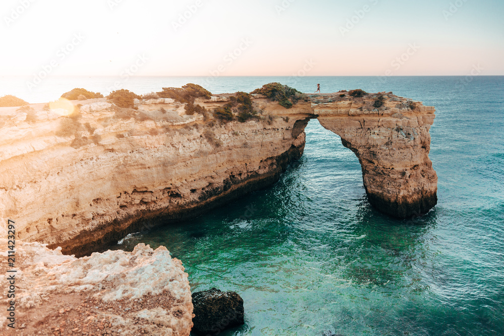 Albandeira Arch in Portugal During Sunrise