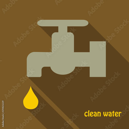 Dripping tap with drop line icon for web, mobile and infographics. Vector icon isolated on background.