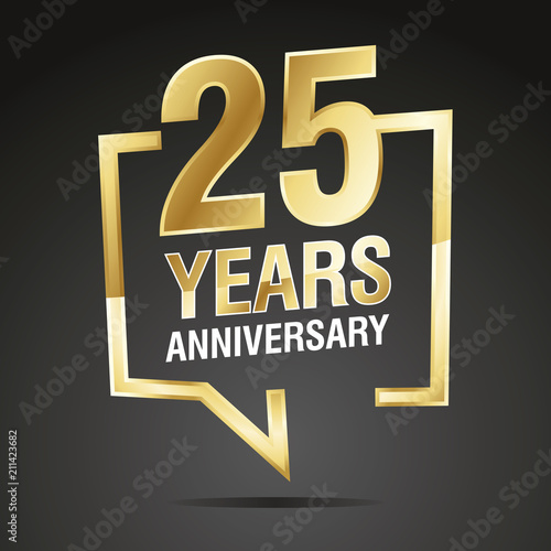 25 Years Anniversary gold white black logo icon