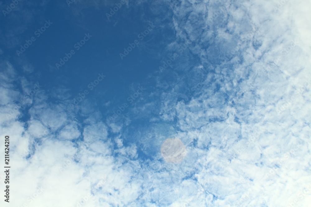 Beautiful natural cirrus clouds. Wonderful sky. Background. Landscape.