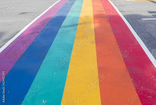 Canvas Print Rainbow coloured crosswalk for Pride Month on Church street in Toronto