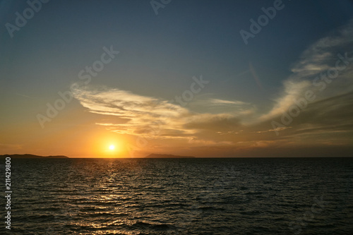 Fototapeta Naklejka Na Ścianę i Meble -  Sunset on the island of Corfu, Greece.