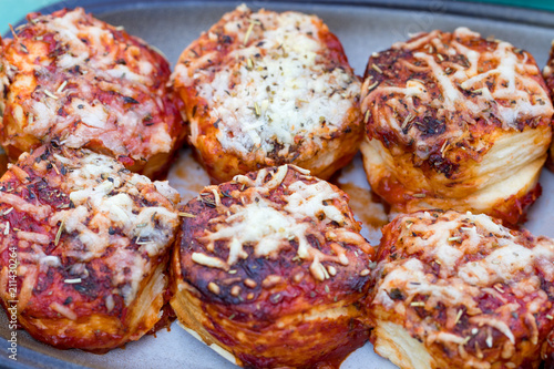 baked buns stuffed with cheese and herbs