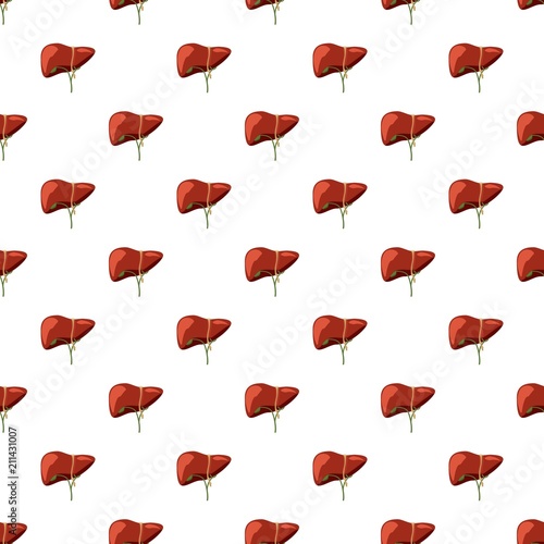 Human liver pattern seamless repeat in cartoon style vector illustration