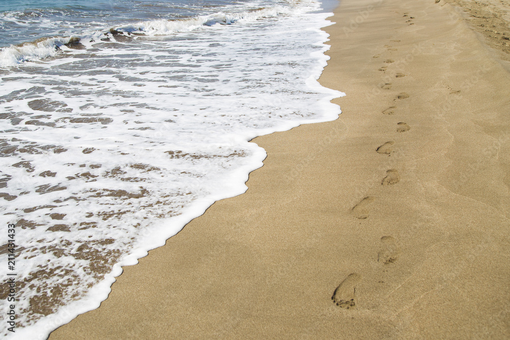 Beach Sea Footprint