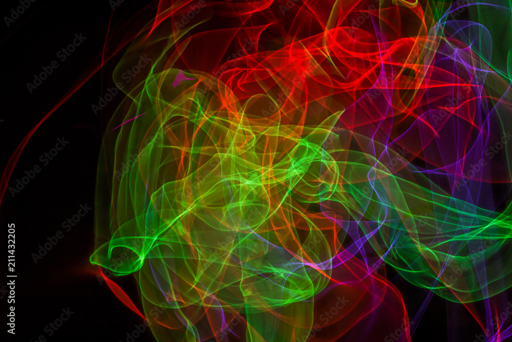 Fototapeta premium Abstract multicolored smoke. Soft texture of waves of various colors