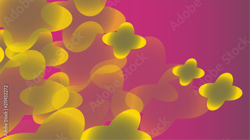 Texture from transparent blue abstract volumetric fashionable magic light air aerial carved circles, curved lines, colors on a purple gradient background and copy space. Vector illustration.