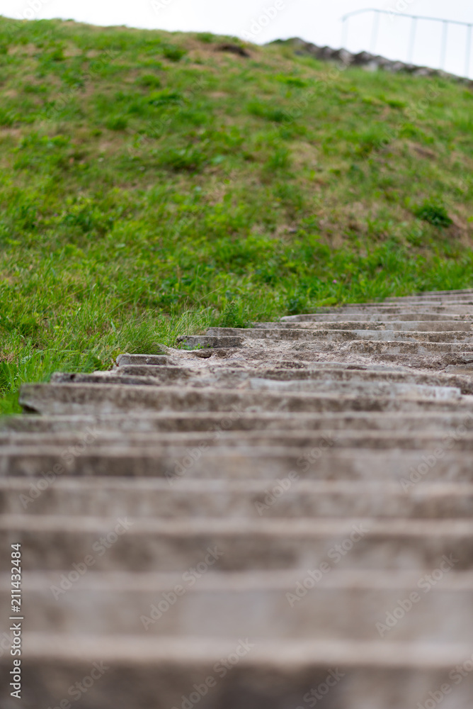 Old concrete stairway to heaven with railings Old concrete stairway to heaven with railings