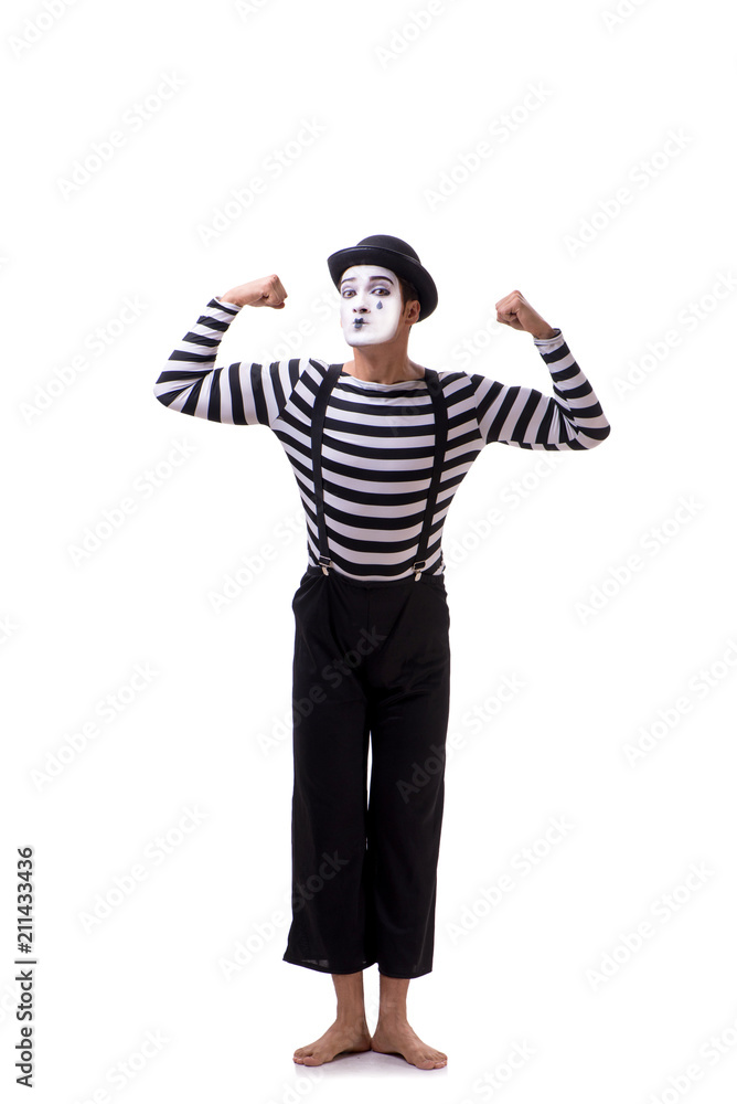 Young mime isolated on white background Young mime isolated on white background