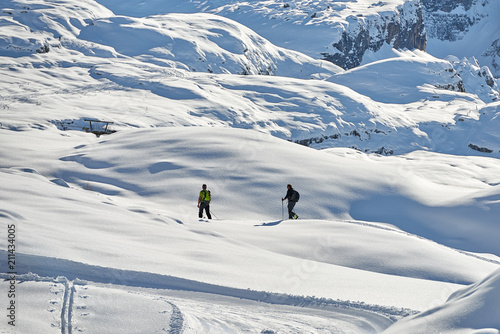 Canvastavla Skier climb on skis and sealskins