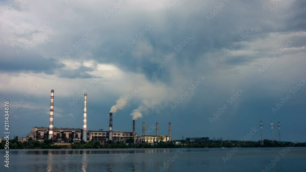 smoke from the pipes of power plant station smoke from the pipes of power plant station