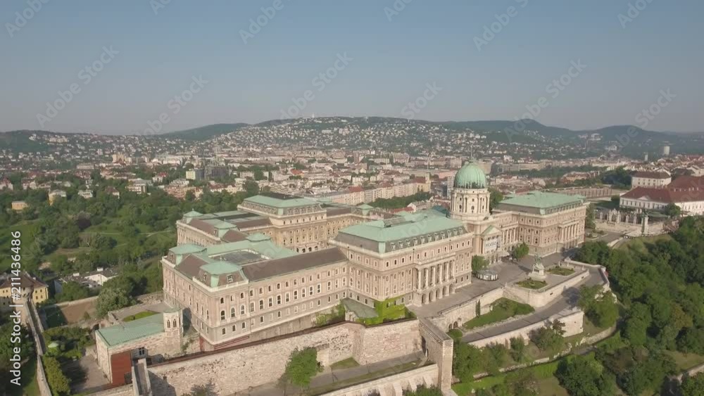 Aerial view of Budapest - Buda castle, Hungary