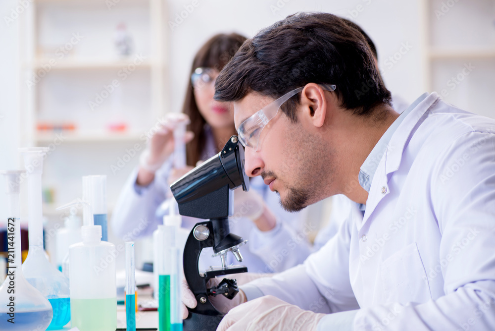 Team of chemists working in the lab