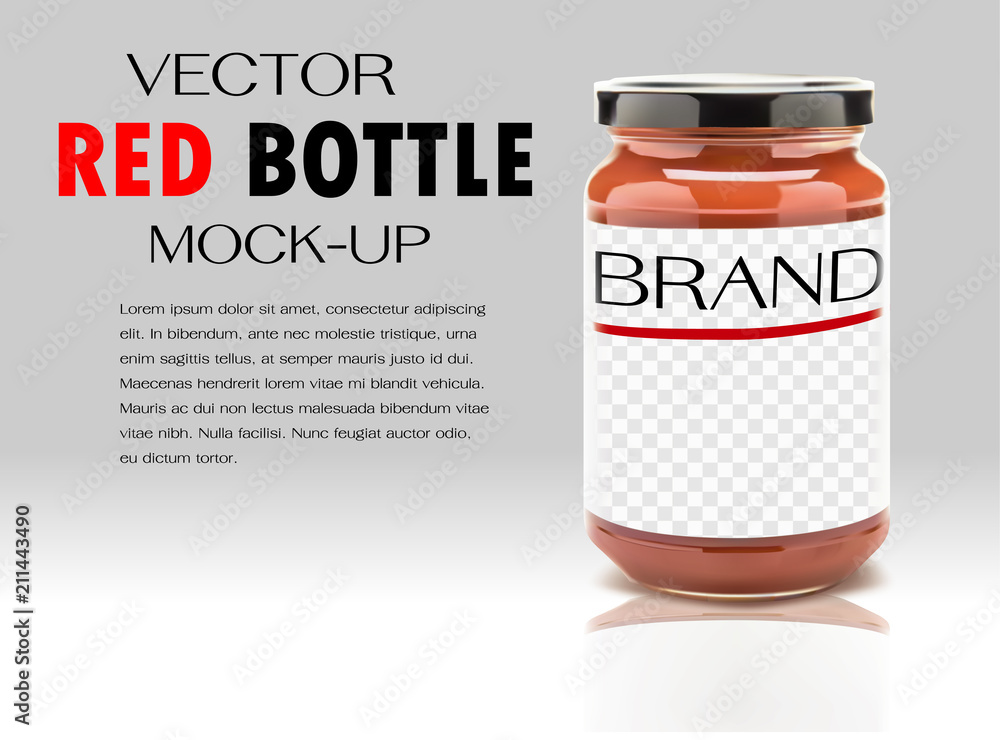Glass Red Jar Mock Up Glass Red Jar Mock Up