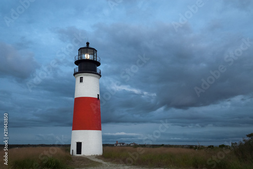 Dark skies over Sankaty lighthouse, Nantucket