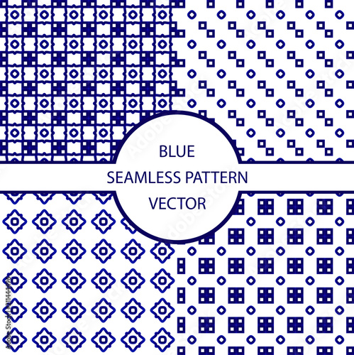seamless blue pattern set