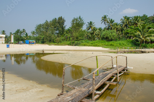 Beautiful tropical landscape with the river in India  