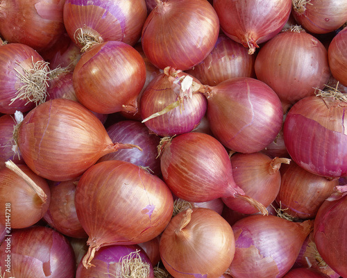 organic onions top view, natural background