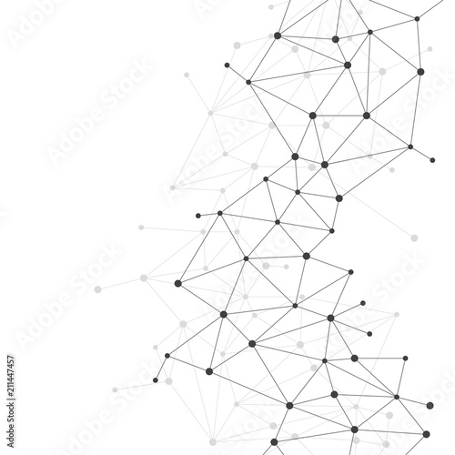 Network Connecting dot polygon background : Concept of Network, Business, Connecting, Molecule, Data, Chemical