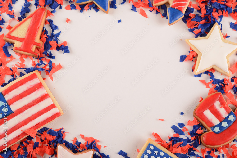 Obraz premium Patriotic confetti of 4th of July.