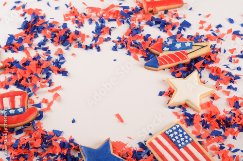 Patriotic confetti of 4th of July.