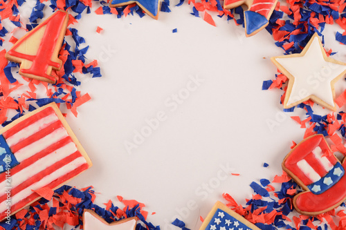 Patriotic confetti of 4th of July.