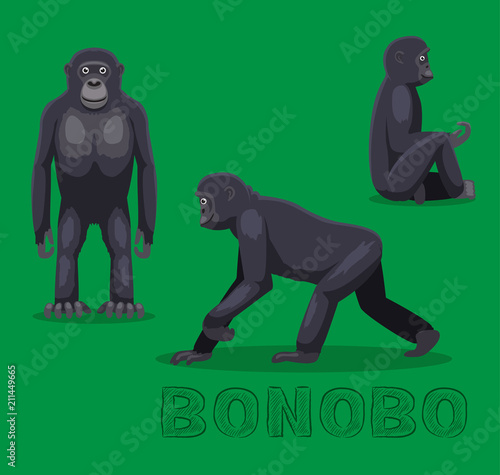 Ape Bonobo Cartoon Vector Illustration