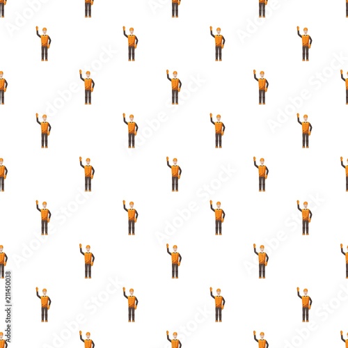Builder pattern seamless repeat in cartoon style vector illustration