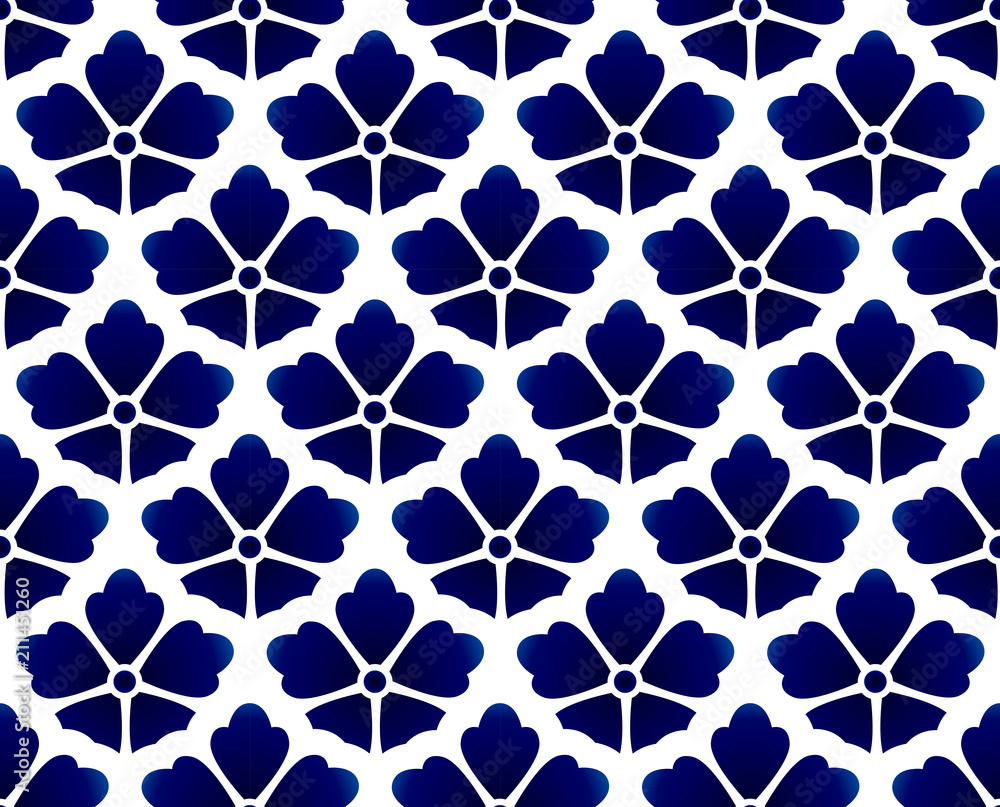 Fototapeta premium abstract flower blue and white