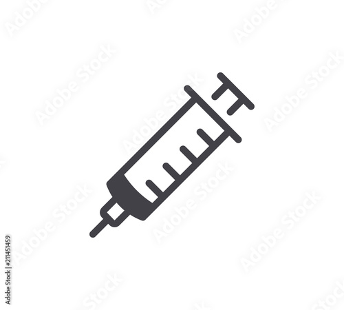Syringe Line Icon. Editable Stroke.