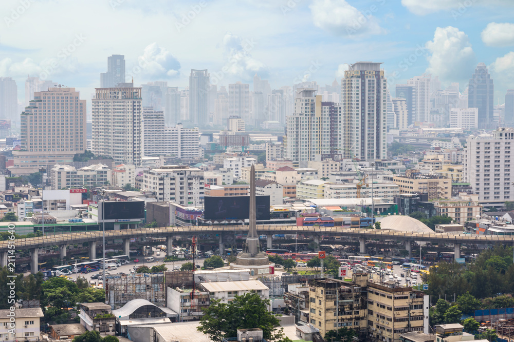 Cityscape and Victory Monument in Bangkok Thailand Cityscape and Victory Monument in Bangkok Thailand