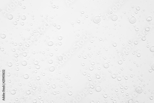 Water Drops on White Background