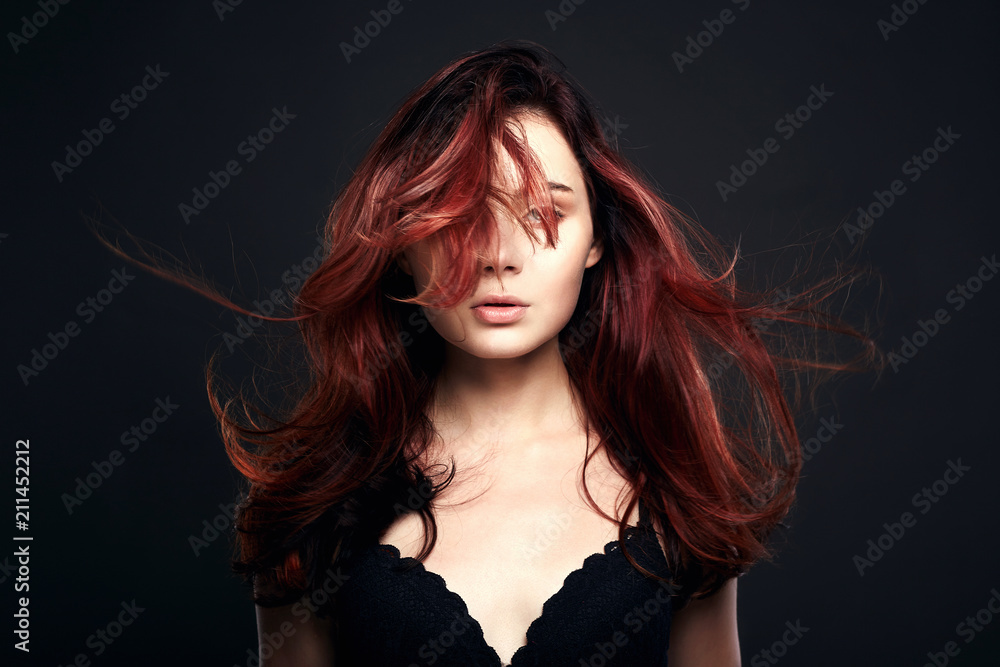 beautiful young woman with long healthy hair