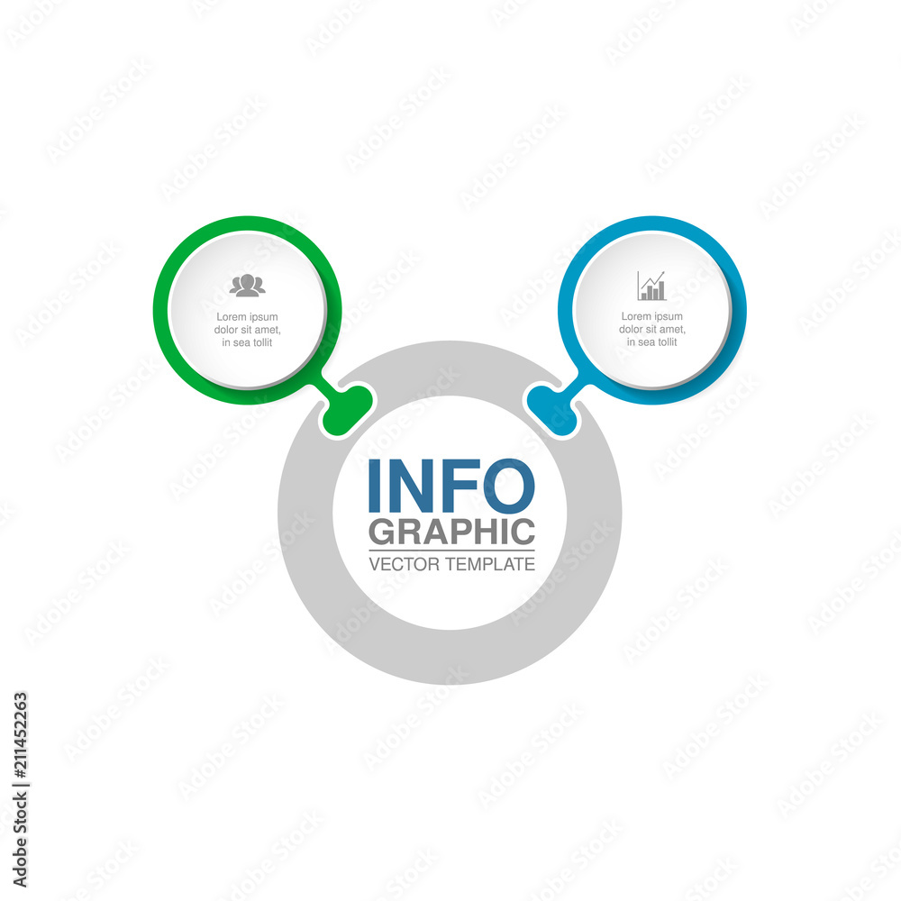 Fototapeta premium Vector infographic template for diagram, graph, presentation, chart, business concept with 2 options.