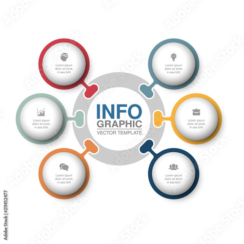 Vector infographic template for diagram, graph, presentation, chart, business concept with 6 options.