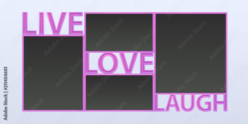 Collage of photo frames vector illustration