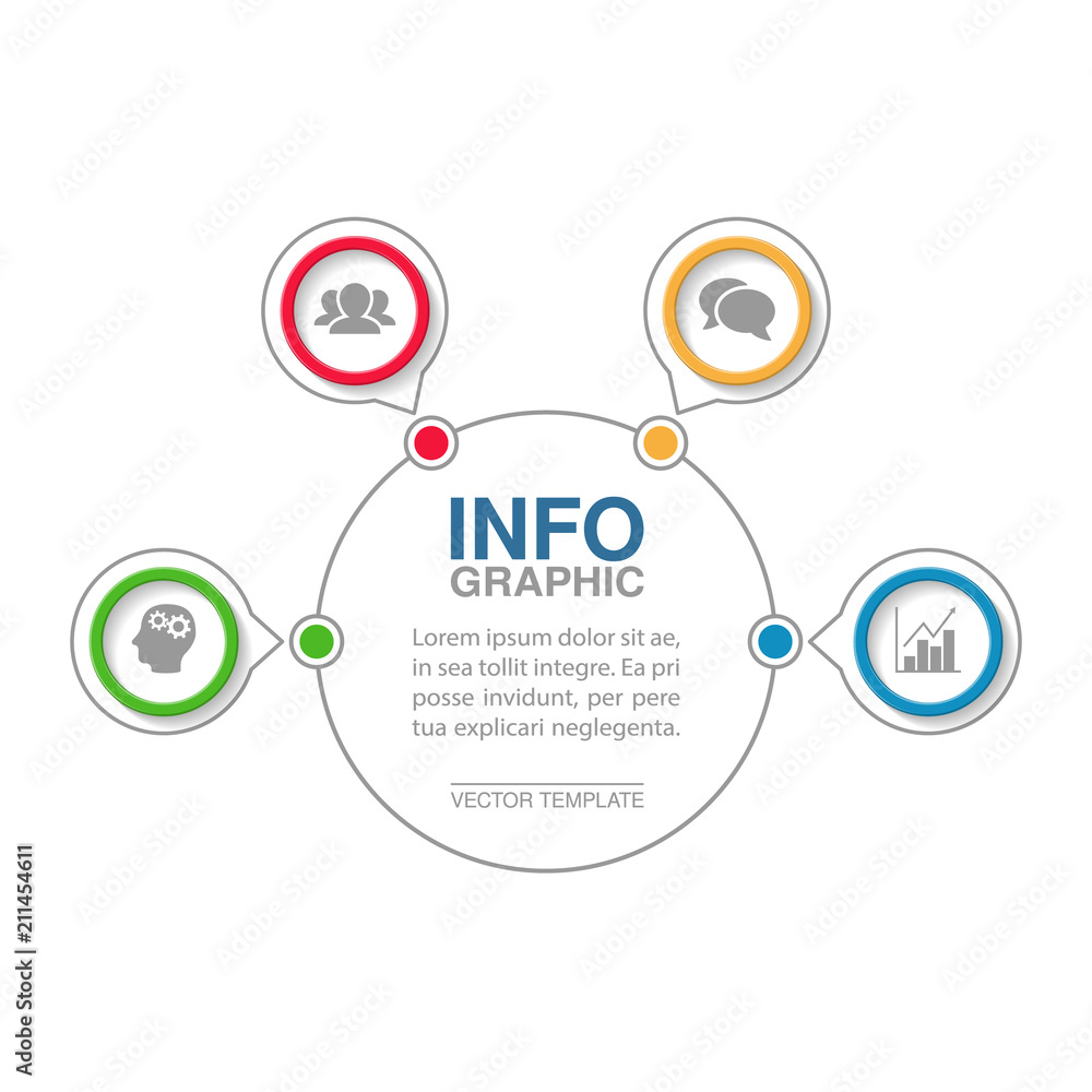 Vector infographic template for diagram, graph, presentation, chart, business concept with 4 options. Vector infographic template for diagram, graph, presentation, chart, business concept with 4 options.